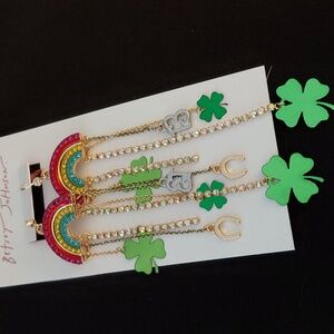 BETSEY JOHNSON Rainbow Clover Earrings